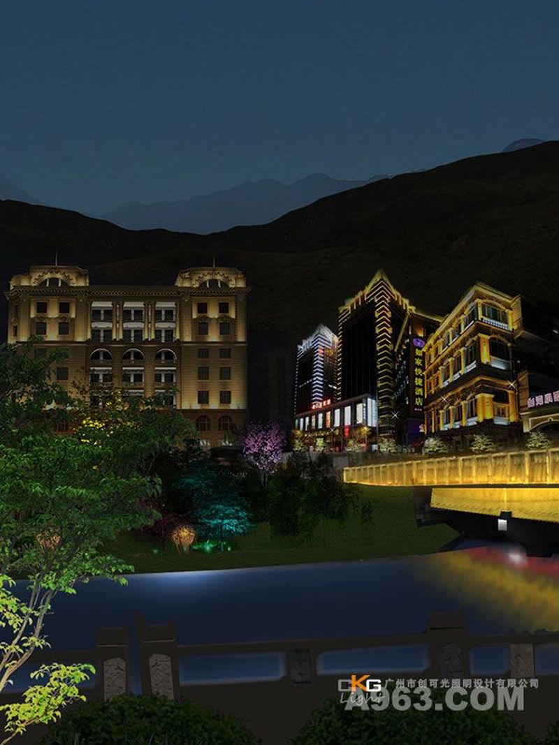 连南瑶族自治县 团结大桥景观照明设计，桥梁亮化设计，文化旅游灯光，特色小镇灯光夜景